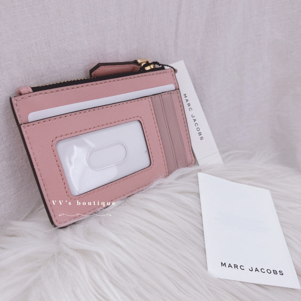NWT Marc Jacobs Saffiano Leather Top Zip Card Holder Rose Pink M0015056 - Picture 4 of 8